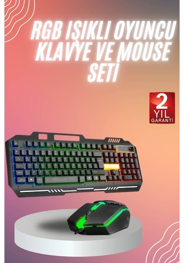 Rgb Işıklı Gaming Oyuncu Klavye Q Klavye Mouse  Diğer
