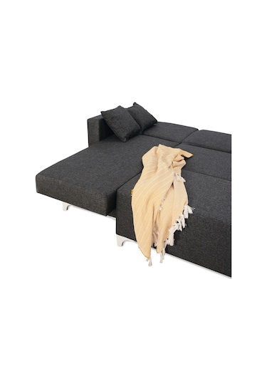 Azra Yatak Köşe Koltuk Takımı Sandıklı Tam Ortopedik + Puf 155 x 220 CM