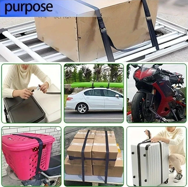 Gateesat Kırmızı 78.74in 4 Renkli Çok Amaçlı Yüksek Dayanıklı Valiz Bağlama Kayışı Diğer