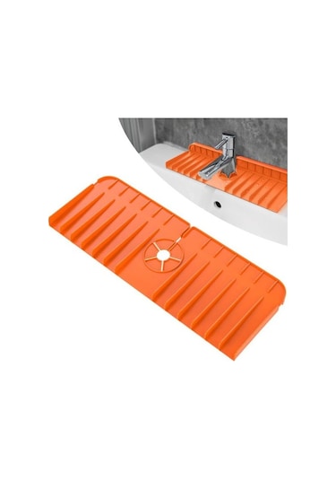 Siyah Çok Fonksiyonlu Silikon Mutfak Drenaj Mat Sıçramaya Dayanıklı Musluk Drenaj Mat Kaymaz Katlanabilir Lavabo Yüzey Koruyucu