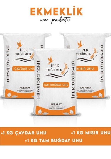 İpek Değirmen 3 Kg Yöresel Ekmeklik Katkısız Un Paketi