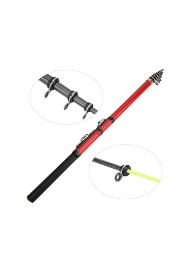 Qingmipy Kırmızı Karbon Ultra Hafif Uzak Atış Balıkçılık Kamışı 2.7m - Yumuşak Kuyruk, Dayanıklı Metal Halka, Ergonomik Anti-skaydı Kolluk, Portatif Kısa Boy Tasarım