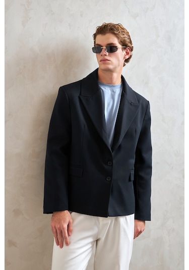 Hyman Erkek Oversize Blazer Ceket Lacivert