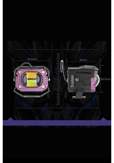 Motosiklet Çok Modlu Lazer Led Sis Farı 2 Adet Çift Renk Beyaz Sarı Ultra Güçlü Sis Farı
