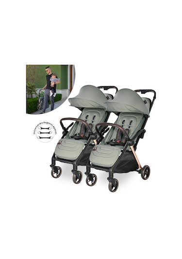 Lorelli Loret Otomatik Katlanan Kabin Boy & İkiz Bebek Arabası - Green