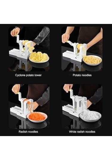 Ulzyvf Cbtx Rende Sebze Patates Spiral Dilimleme Kasırga Makinesi, Pratik Kesici, Beyaz Beyaz Beyaz