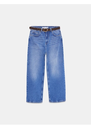 Dilvin 72299 Kemerli Kısa Pantolon-mavi Mavi