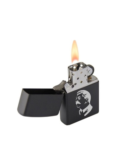 Josef Stalin Hatıra Çakmağı Lazer Silinmez Resimli Benzinli Hediyelik Çakmak Siyah