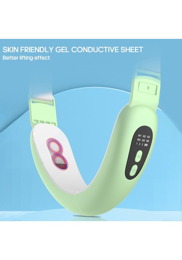 Hangfox Yeşil Yüz Gerdirme Aleti - 6 Mod Tens Mikro Akım Teknolojisi İle V Şekli Geliştirici, Titreşimli Yüz Slimmer Cihazı Çok Renkli