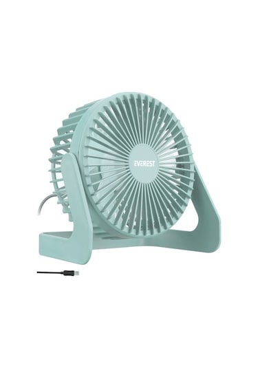 Efn-505 360 Derece Dönüş Taşınabilir Mini Masaüstü Turkuaz Usbfan