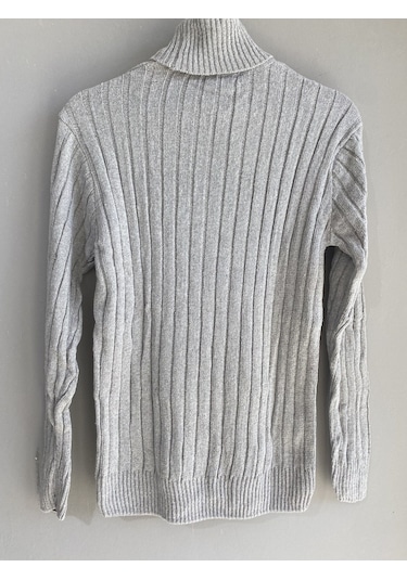 Martino Butik Unisex Balıkçı Yaka Gri Triko Kazak Gri