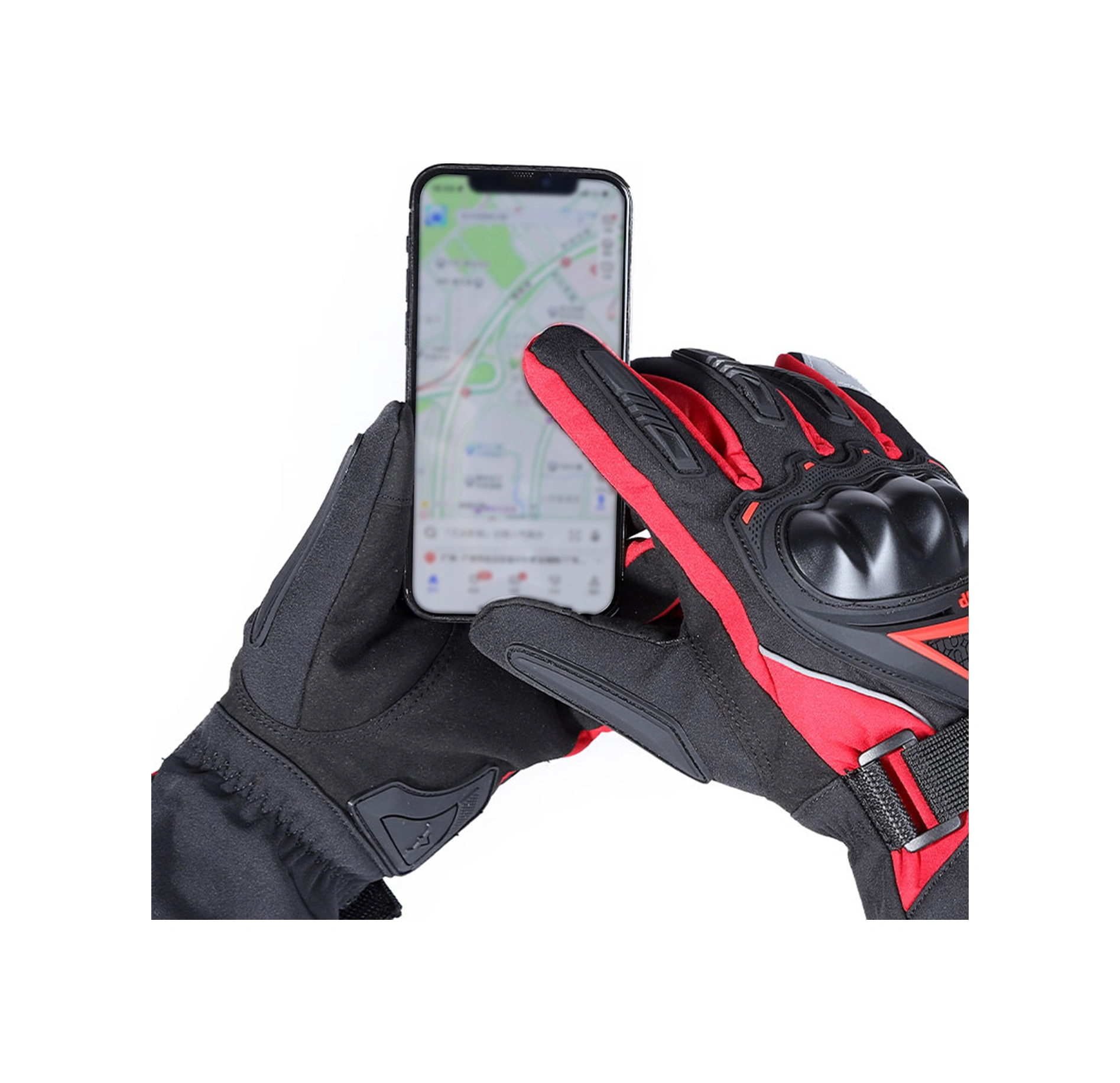 Dofolink Kış Motosiklet Eldiveni - Gece Yansıtan Dokunmatik Ekranlı Su Geçirmez Soğuk Hava Eldiveni Siyah-m