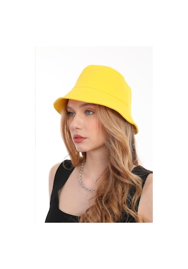 Kadın Balıkçı Sarı Kova Bucket Şapka Sarı