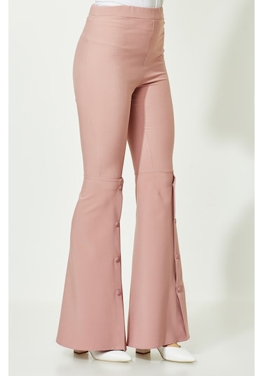 Soralline Kadın Pantalon 1692 Gül Kurusu Ispanyol Paça Gül Kurusu Gülkurusu