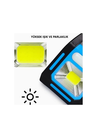 Sekatech Solar Işıldak Fener Taşınabilir Güneş Enerjili Ve Usb Mavi