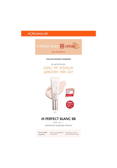 Missha SPF 50+ M Perfect Blanc Brightening BB Cream 22 Beige