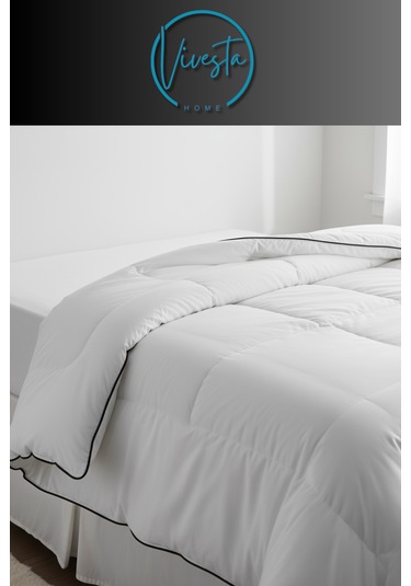 Çift Kişilik Mikrojel Yorgan 195 215 Cm Yumuşak, Rahat Ve Kolay Bakım Beyaz