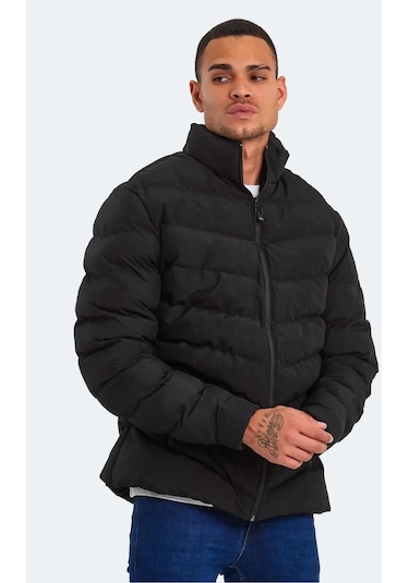 Slazenger Head New Erkek Puffer Şişme Mont Siyah Siyah