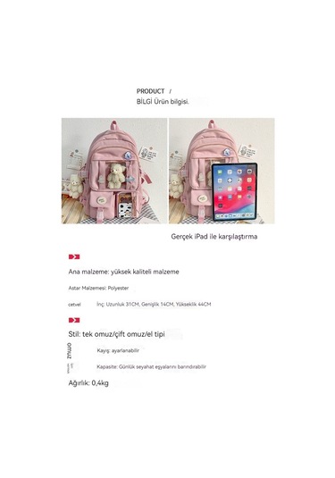 Ins Tarzı Sırt Çantası Ortaokul Öğrenci Çantası-koyu Yeşil