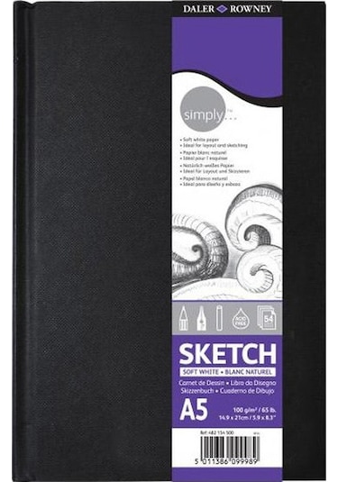 Daler Rowney Simply Kapaklı Eskiz Defteri 100 G 54 Yp A5