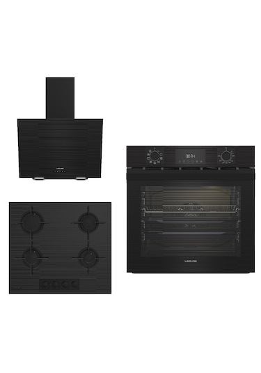 Leisure PFL 9944 S + POLC 601 S + PDLY 606 - S Siyah 3 Lü Ankastre Set