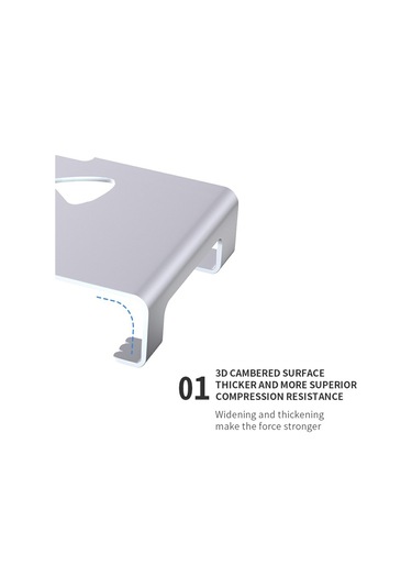 Cbtx Macbook/yazıcı İçin Basit Stil Kaymaz Monitör Yükseltici Masaüstü Bilgisayar Standı Tutucu - Gümüş