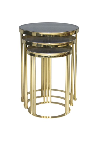 Zigon C BRC Model Düz Siyah Temper cam Metal Çelik Gold Renk Kaplama Ayak El Yapım