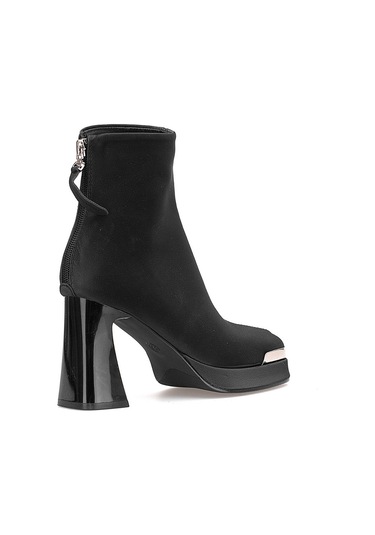 Guja 25k414-2 Kadın Hakiki Deri Topuklu Bot Siyah Siyah