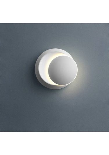 Ulzyvf Led Duvar Lambası 360 Dön. Yuvarlak Hilal Işık Gece Lambası Modern Yatak Başlığı Oturma Odası İçin Diğer