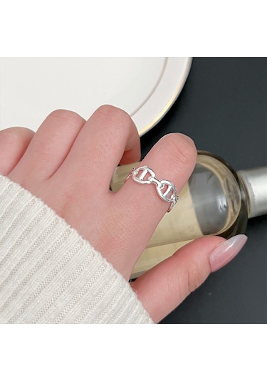 Kadınlar İçin Özel Olarak Tasarlanmış Benzersiz Düz Bantlı Yüzük No.64 Çok Renkli