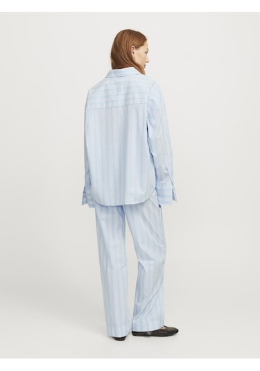Jack & Jones Kadın Çizgili Gömlek - Ava - 12269669 Cashmere Blue Mavi