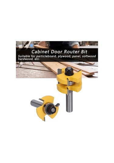 Besthome1 2 Adet Ahşap T Tipi Dil-kanal Freze Ucu, 3 Dişli, 1 Rol, 1/2 İnç Sap, Ptfe Kaplama, Temiz Kesim, Dış Ve Ahşap İşleri