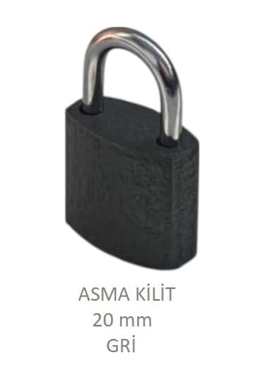 Adilon Asma Kilit, 20 Mm Gri