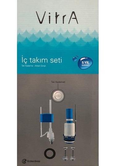 Vitra 330B1314 Tek Basmalı Rezervuar İç Takımı Mavi