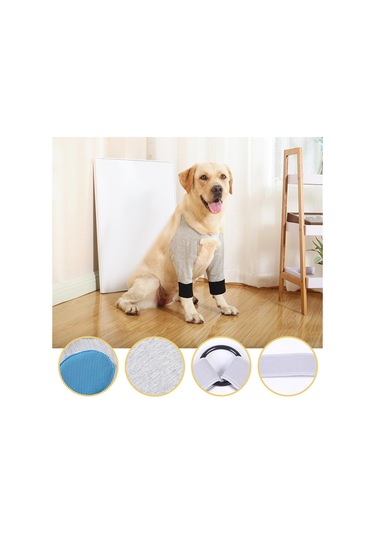 Homyl Köpek Dizlik Bacak Koruyucu Bileklik Köpekler L-gri