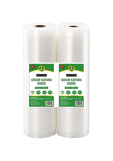Novisan 2 Adet 20cmx 500cm Vakum Poşet Bobini Tırtıklı