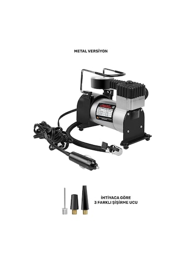 Araba Oto Araç Lastik Şişirme Pompası Metal Motorlu Kompresör 150 Psi Çakmaklık Girişli Kompresör