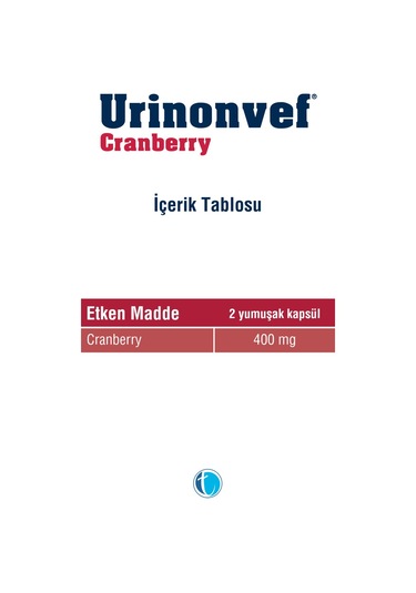 Urinonvef Cranberry 30 Kapsül