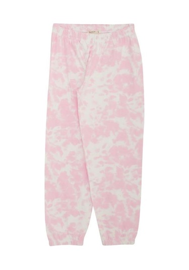 Kız Çocuk Batik Desenli Pamuklu Pijama Takımı-13678 Pembe