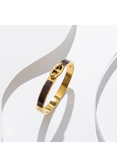 Altın - Haki Paslanmaz Çelik Bileklik Kadın Solmayan Moda Takı Altın - Haki