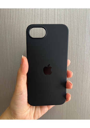 İphone 16e Uyumlu Logolu İçi Kadife Silikon Lansman Kılıf