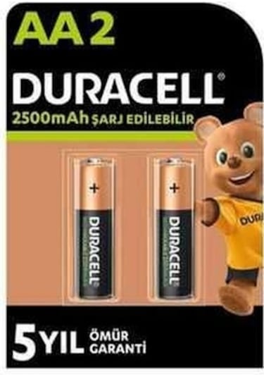 Duracell 2500mah Aa Ni-mh Şarjlı Kalem Pil 2li Blister