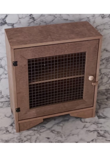 Hobi Adn Tezgah Üstü Çok Amaçlı Telli Dolap Ahşap Mdf Ham El Yapım Çok Renkli