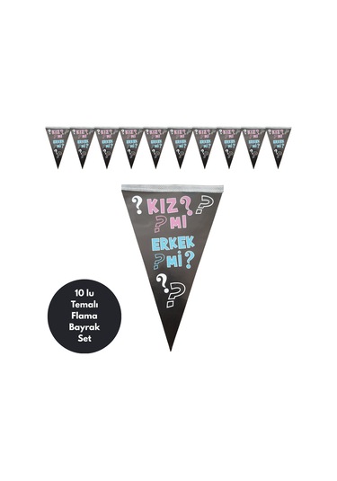 Kızmı Erkekmi Flama Bayrak Set Süs Tüm Yaşlar
