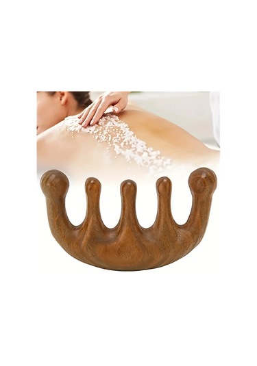 Elmpaly Beş Parmaklı Ahşap Saç Fırçası Saç Açıcı Ve Saç Derisi Masajı Yaş Kuru Saç İçin