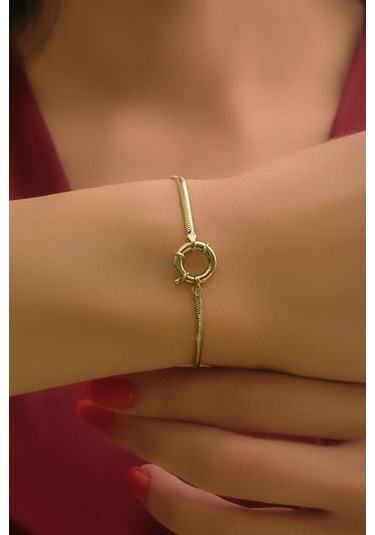 Fiyonk Kuyumculuk 14 Ayar Altın İtalyan Balıksırtı Zincir Bileklik 2.05 Mm Blk8060 Beyaz Altın