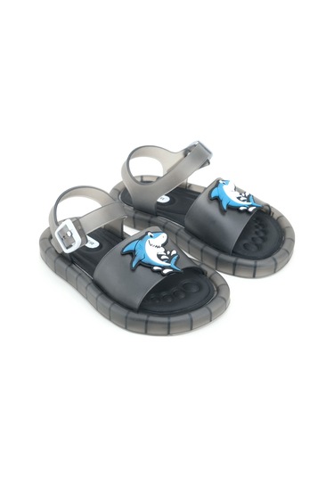 Gezer Erkek Çocuk Yazlık Airblow Bilekten Tokalı Ayarlanabilir Rahat Işıklı Taban Günlük Sandalet Siyah