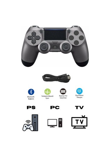 Kablosuz Titreşimli Oyun Kolu Joystick Ps4 Kolu Ps Pc Tv Uyumlu