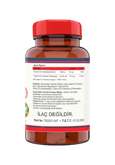 Nevfix Vitamin D3 K2 120 Tablet D3 1000 Iu K2 12.5 Mcg