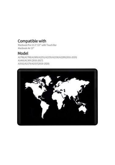 Didadodo Mat Yüzeyli Macbook Uyumlu Air 13'' 2018-2020 İçin Isı Dağıtımlı Dayanıklı Sert Kılıf Kapaklı Kılıf, Küçük Boyutlu Tasarım Kapaklı Kılıf